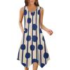 Zeagoo Womens Casual Dress for Summer Tank Dress Loose Flowy Beach Dress with Pockets Hankerchief Flare Midi Sundress 2026(Apricot)