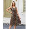 Zeagoo Womens Casual Dress for Summer Tank Dress Loose Flowy Beach Dress with Pockets Hankerchief Flare Midi Sundress 2026(Brown Mz721)