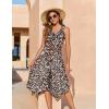 Zeagoo Womens Casual Dress for Summer Tank Dress Loose Flowy Beach Dress with Pockets Hankerchief Flare Midi Sundress 2026(Brown Xh531)
