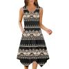 Zeagoo Womens Casual Dress for Summer Tank Dress Loose Flowy Beach Dress with Pockets Hankerchief Flare Midi Sundress 2026(Ethnic Print)