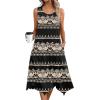 Zeagoo Womens Casual Dress for Summer Tank Dress Loose Flowy Beach Dress with Pockets Hankerchief Flare Midi Sundress 2026(Ethnic Print)
