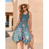 Zeagoo Womens Casual Dress for Summer Tank Dress Loose Flowy Beach Dress with Pockets Hankerchief Flare Midi Sundress 2026(Gray Green)