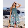 Zeagoo Womens Casual Dress for Summer Tank Dress Loose Flowy Beach Dress with Pockets Hankerchief Flare Midi Sundress 2026(Gray Green)