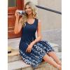 Zeagoo Womens Casual Dress for Summer Tank Dress Loose Flowy Beach Dress with Pockets Hankerchief Flare Midi Sundress 2026(Navy Sf119)