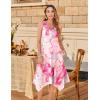 Zeagoo Womens Casual Dress for Summer Tank Dress Loose Flowy Beach Dress with Pockets Hankerchief Flare Midi Sundress 2026(Pink)