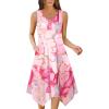 Zeagoo Womens Casual Dress for Summer Tank Dress Loose Flowy Beach Dress with Pockets Hankerchief Flare Midi Sundress 2026(Pink)