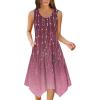 Zeagoo Womens Casual Dress for Summer Tank Dress Loose Flowy Beach Dress with Pockets Hankerchief Flare Midi Sundress 2026(Purple Print)
