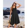 Zeagoo Womens Casual Dress for Summer Tank Dress Loose Flowy Beach Dress with Pockets Hankerchief Flare Midi Sundress 2026(Solid Black)