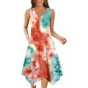 Zeagoo Womens Casual Dress for Summer Tank Dress Loose Flowy Beach Dress with Pockets Hankerchief Flare Midi Sundress 2026(Tie Dye)