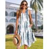 Zeagoo Womens Casual Dress for Summer Tank Dress Loose Flowy Beach Dress with Pockets Hankerchief Flare Midi Sundress 2026(White)