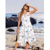 Zeagoo Womens Casual Dress for Summer Tank Dress Loose Flowy Beach Dress with Pockets Hankerchief Flare Midi Sundress 2026(White Floral)