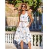Zeagoo Womens Casual Dress for Summer Tank Dress Loose Flowy Beach Dress with Pockets Hankerchief Flare Midi Sundress 2026(White Floral)