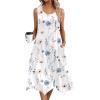 Zeagoo Womens Casual Dress for Summer Tank Dress Loose Flowy Beach Dress with Pockets Hankerchief Flare Midi Sundress 2026(White Floral)