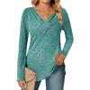 Zeagoo Women’s Casual Tunic Tops Long Sleeve Shirts for Leggings V Neck Button Fall Pullover Blouse Loose Sweatshirts(Bg)
