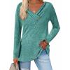 Zeagoo Women’s Casual Tunic Tops Long Sleeve Shirts for Leggings V Neck Button Fall Pullover Blouse Loose Sweatshirts(Bg)