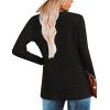 Zeagoo Women’s Casual Tunic Tops Long Sleeve Shirts for Leggings V Neck Button Fall Pullover Blouse Loose Sweatshirts(Black)