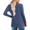Zeagoo Women’s Casual Tunic Tops Long Sleeve Shirts for Leggings V Neck Button Fall Pullover Blouse Loose Sweatshirts(Blv)