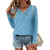 Zeagoo Women’s Casual Tunic Tops Long Sleeve Shirts for Leggings V Neck Button Fall Pullover Blouse Loose Sweatshirts(Dpb)