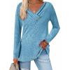 Zeagoo Women’s Casual Tunic Tops Long Sleeve Shirts for Leggings V Neck Button Fall Pullover Blouse Loose Sweatshirts(Dpb)