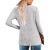 Zeagoo Women’s Casual Tunic Tops Long Sleeve Shirts for Leggings V Neck Button Fall Pullover Blouse Loose Sweatshirts(Grey)