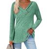 Zeagoo Women’s Casual Tunic Tops Long Sleeve Shirts for Leggings V Neck Button Fall Pullover Blouse Loose Sweatshirts(Gt)