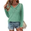 Zeagoo Women’s Casual Tunic Tops Long Sleeve Shirts for Leggings V Neck Button Fall Pullover Blouse Loose Sweatshirts(Gt)