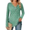 Zeagoo Women’s Casual Tunic Tops Long Sleeve Shirts for Leggings V Neck Button Fall Pullover Blouse Loose Sweatshirts(Gt)