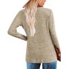 Zeagoo Women’s Casual Tunic Tops Long Sleeve Shirts for Leggings V Neck Button Fall Pullover Blouse Loose Sweatshirts(Khaki)