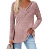 Zeagoo Women’s Casual Tunic Tops Long Sleeve Shirts for Leggings V Neck Button Fall Pullover Blouse Loose Sweatshirts(Light Purple)