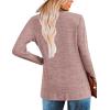 Zeagoo Women’s Casual Tunic Tops Long Sleeve Shirts for Leggings V Neck Button Fall Pullover Blouse Loose Sweatshirts(Light Purple)