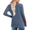 Zeagoo Women’s Casual Tunic Tops Long Sleeve Shirts for Leggings V Neck Button Fall Pullover Blouse Loose Sweatshirts(Navy)