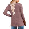 Zeagoo Women’s Casual Tunic Tops Long Sleeve Shirts for Leggings V Neck Button Fall Pullover Blouse Loose Sweatshirts(Red)