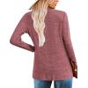 Zeagoo Women’s Casual Tunic Tops Long Sleeve Shirts for Leggings V Neck Button Fall Pullover Blouse Loose Sweatshirts(Red-02)