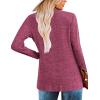 Zeagoo Women’s Casual Tunic Tops Long Sleeve Shirts for Leggings V Neck Button Fall Pullover Blouse Loose Sweatshirts(Rose Red)