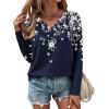 Zeagoo Women’s Casual Tunic Tops Long Sleeve Shirts for Leggings V Neck Button Fall Pullover Blouse Loose Sweatshirts(Sf103)