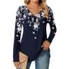 Zeagoo Women’s Casual Tunic Tops Long Sleeve Shirts for Leggings V Neck Button Fall Pullover Blouse Loose Sweatshirts(Sf103)