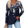 Zeagoo Women’s Casual Tunic Tops Long Sleeve Shirts for Leggings V Neck Button Fall Pullover Blouse Loose Sweatshirts(Sf103)