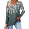Zeagoo Women’s Casual Tunic Tops Long Sleeve Shirts for Leggings V Neck Button Fall Pullover Blouse Loose Sweatshirts(Wf71)