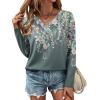 Zeagoo Women’s Casual Tunic Tops Long Sleeve Shirts for Leggings V Neck Button Fall Pullover Blouse Loose Sweatshirts(Wf71)