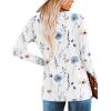 Zeagoo Women’s Casual Tunic Tops Long Sleeve Shirts for Leggings V Neck Button Fall Pullover Blouse Loose Sweatshirts(White-printed)