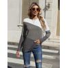 Zeagoo Women’s Color Block Tops Long Sleeve Fall Tunic Top Casual Round Neck Pullover Shirts Dressy Work Outfit 2025(01-pat1)