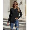 Zeagoo Women’s Color Block Tops Long Sleeve Fall Tunic Top Casual Round Neck Pullover Shirts Dressy Work Outfit 2025(Black)