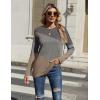 Zeagoo Women’s Color Block Tops Long Sleeve Fall Tunic Top Casual Round Neck Pullover Shirts Dressy Work Outfit 2025(Pat10)