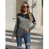 Zeagoo Women’s Color Block Tops Long Sleeve Fall Tunic Top Casual Round Neck Pullover Shirts Dressy Work Outfit 2025(Pat11)