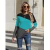 Zeagoo Women’s Color Block Tops Long Sleeve Fall Tunic Top Casual Round Neck Pullover Shirts Dressy Work Outfit 2025(Pat12)