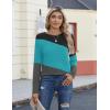 Zeagoo Women’s Color Block Tops Long Sleeve Fall Tunic Top Casual Round Neck Pullover Shirts Dressy Work Outfit 2025(Pat12)