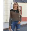 Zeagoo Women’s Color Block Tops Long Sleeve Fall Tunic Top Casual Round Neck Pullover Shirts Dressy Work Outfit 2025(Pat13)