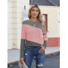 Zeagoo Women’s Color Block Tops Long Sleeve Fall Tunic Top Casual Round Neck Pullover Shirts Dressy Work Outfit 2025(Pat2)
