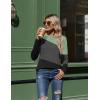 Zeagoo Women’s Color Block Tops Long Sleeve Fall Tunic Top Casual Round Neck Pullover Shirts Dressy Work Outfit 2025(Pat3)
