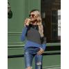 Zeagoo Women’s Color Block Tops Long Sleeve Fall Tunic Top Casual Round Neck Pullover Shirts Dressy Work Outfit 2025(Pat6)